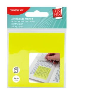 Soho Zelfklevende memo's Transparant Geel
